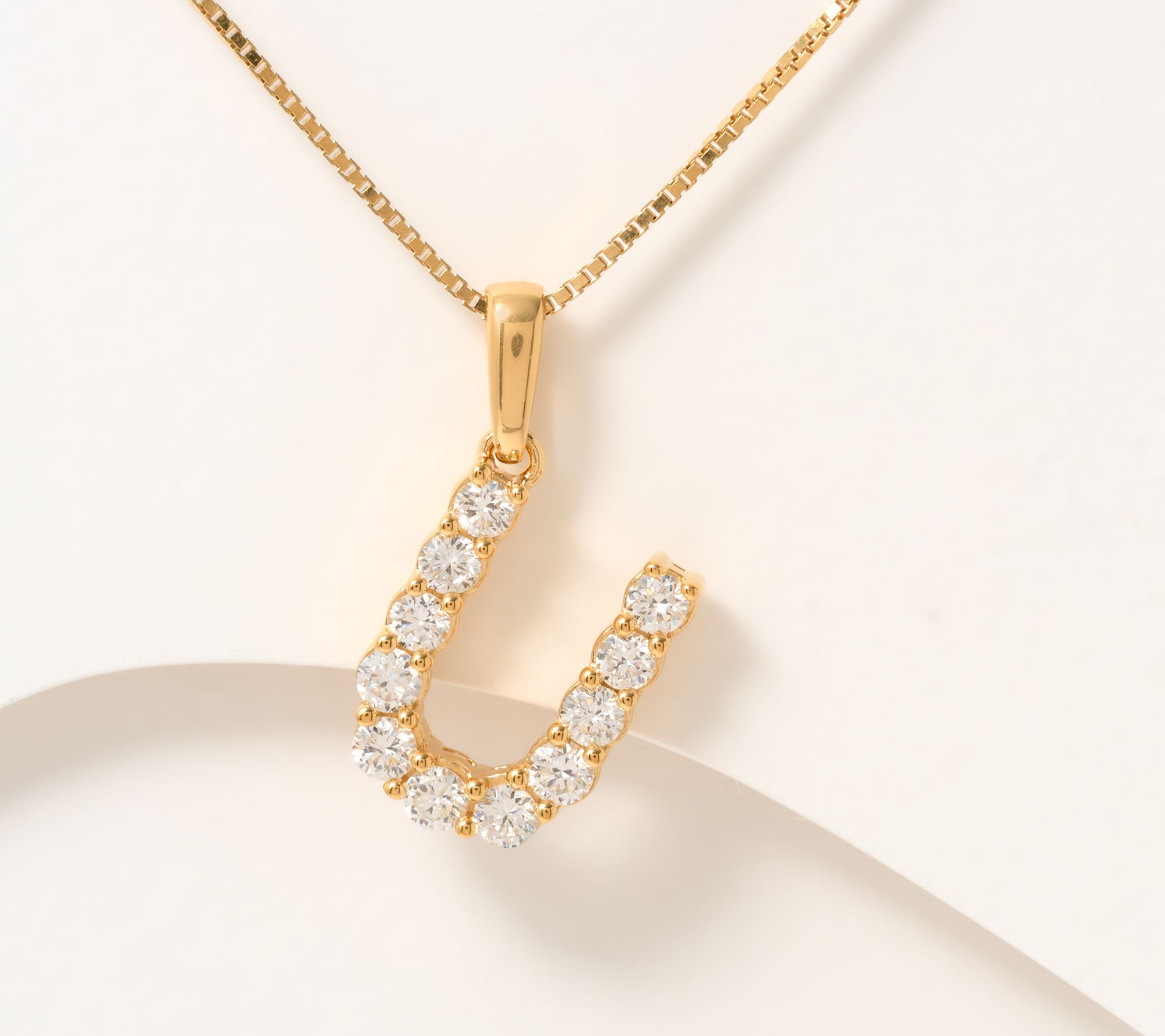 Fire Light Lab Grown Diamond .4 cttw Yellow Initial Necklace, Sterl
