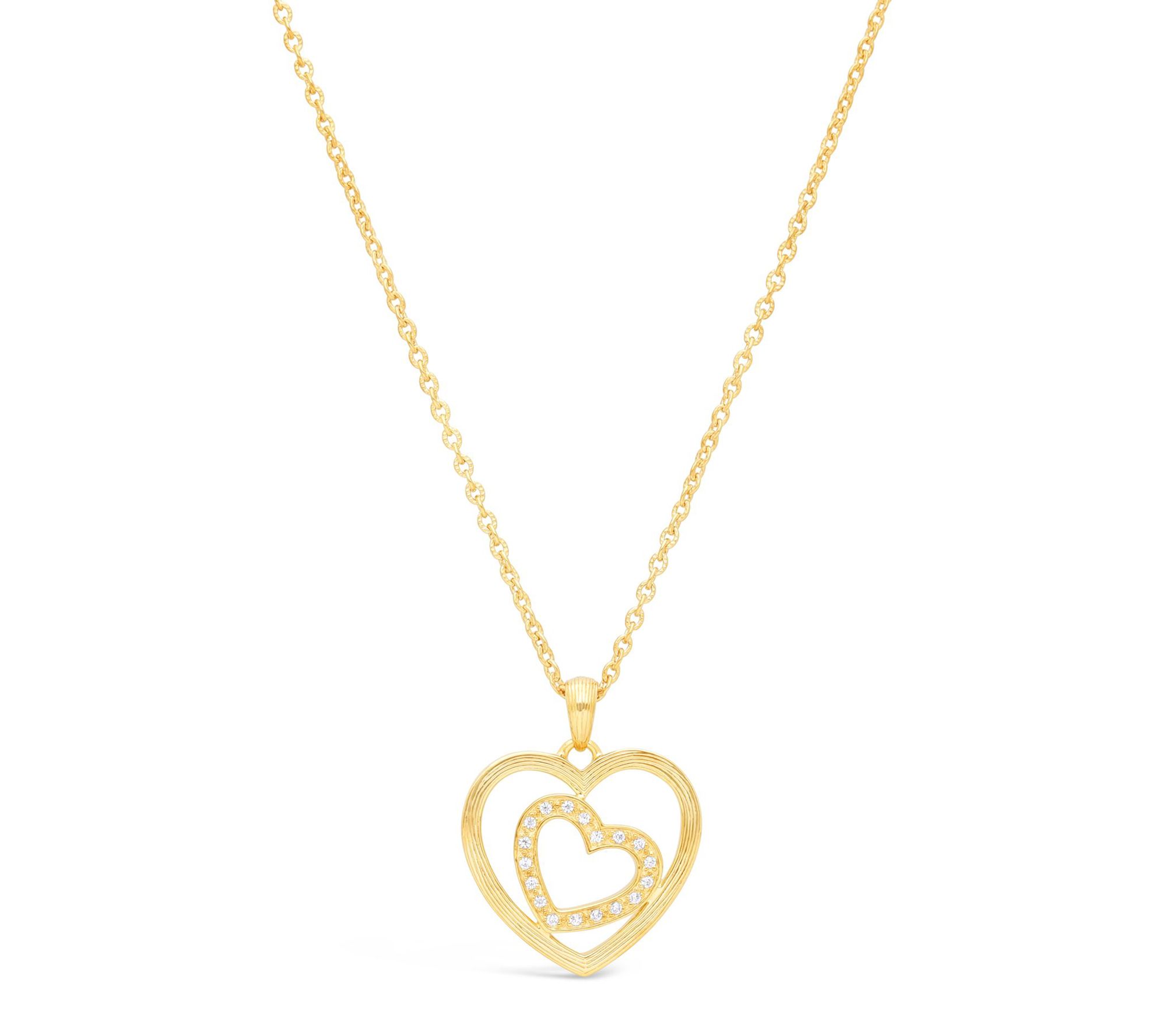 Ariva 18K Gold Clad Diamonique In My Heart Necklace