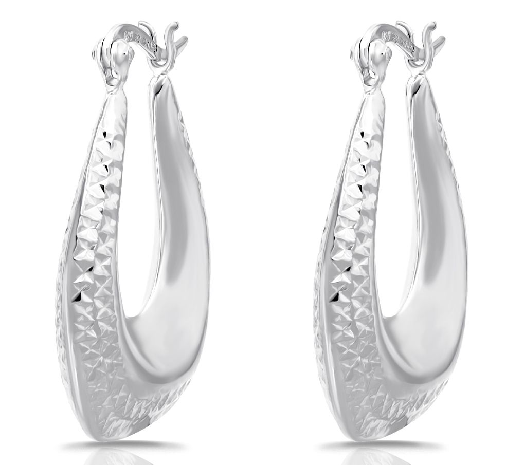 Or Paz Diamond-Cut Textured Hoop Earrings