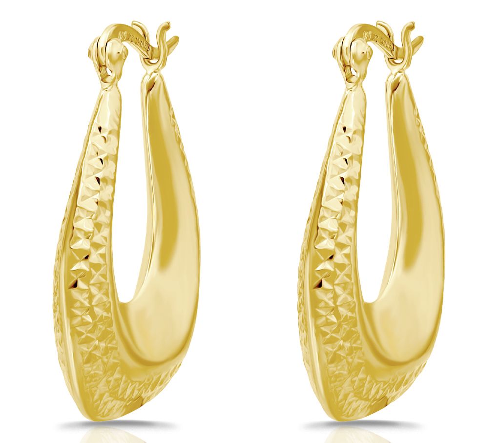 Or Paz Diamond-Cut Textured Hoop Earrings