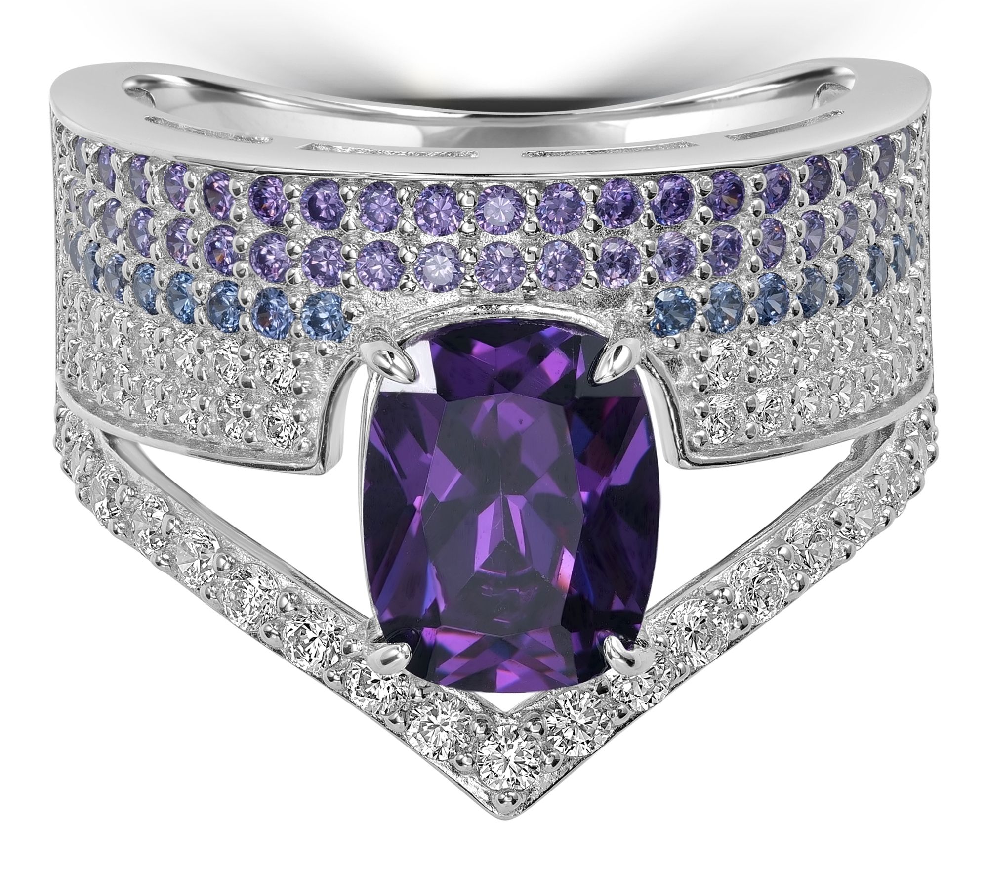  Diamonique x Kathy Levine Purple Ring, SterlingSilver