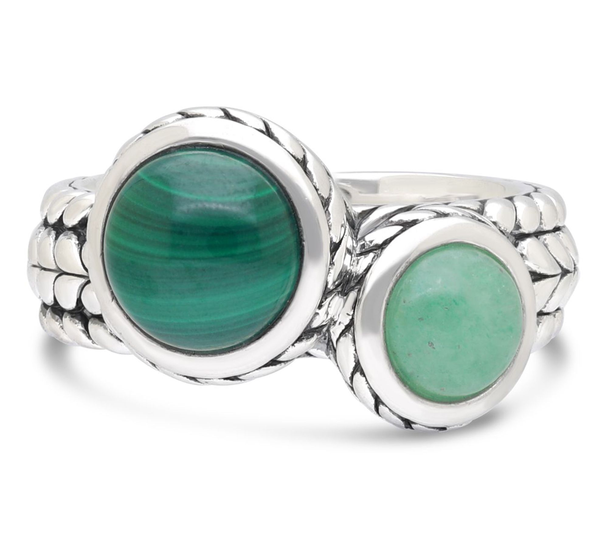 Tiffany Kay Studio Sterling Malachite & Aventurine Ring
