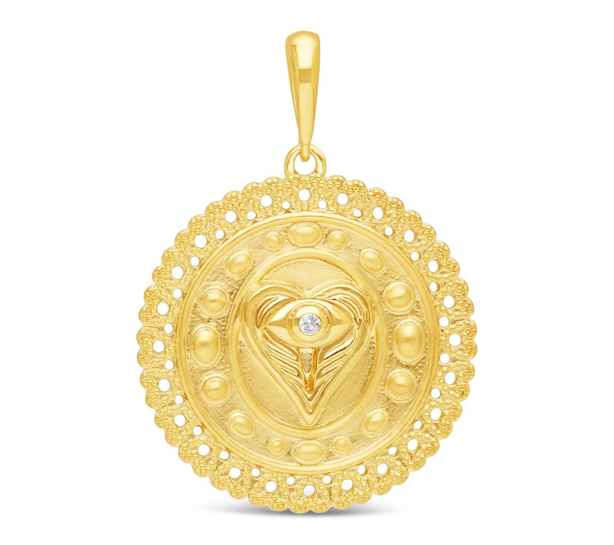 Goddaughters 14K Clad White Topaz Angel Eyes Heart Enhancer