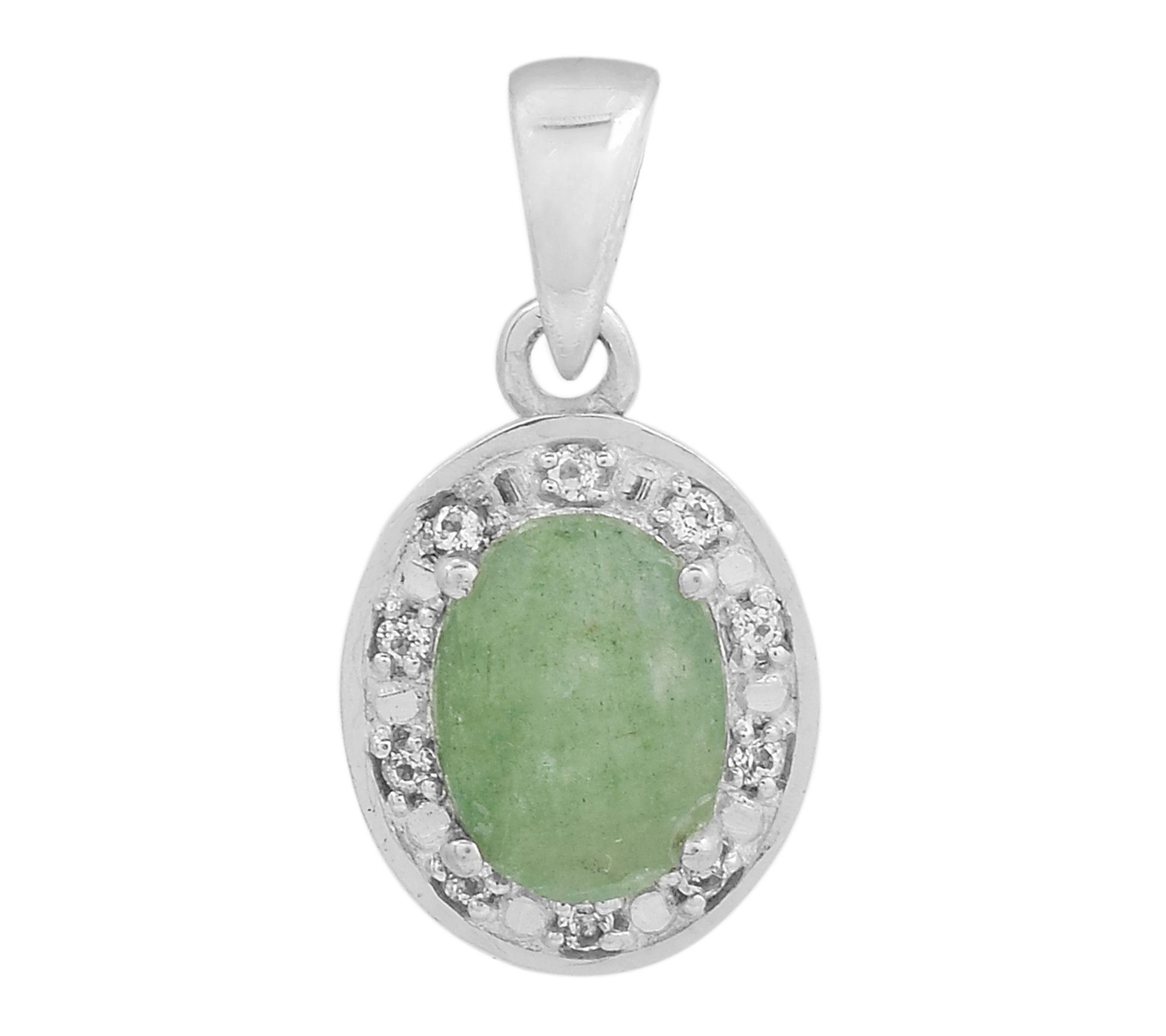 Affinity Gems Dyed Emerald & Zircon Pendant, Sterling