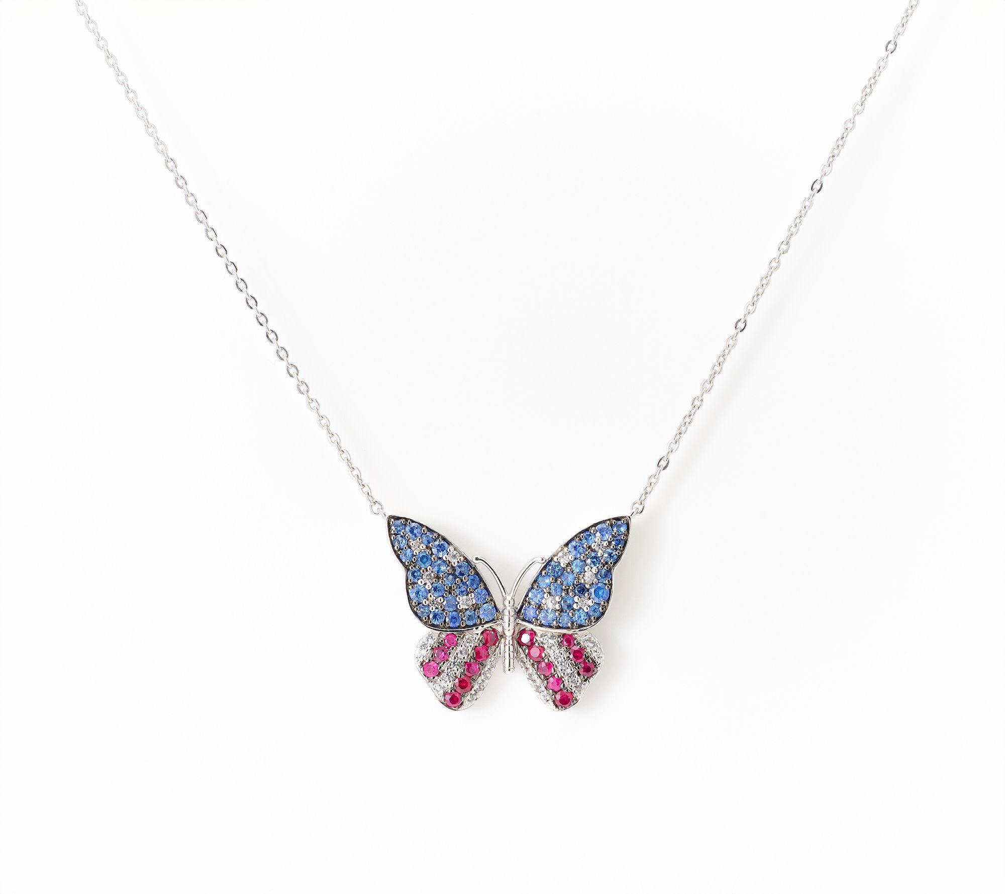 Carlo Viani Americana Butterfly Motif Pendant, Sterling Silver