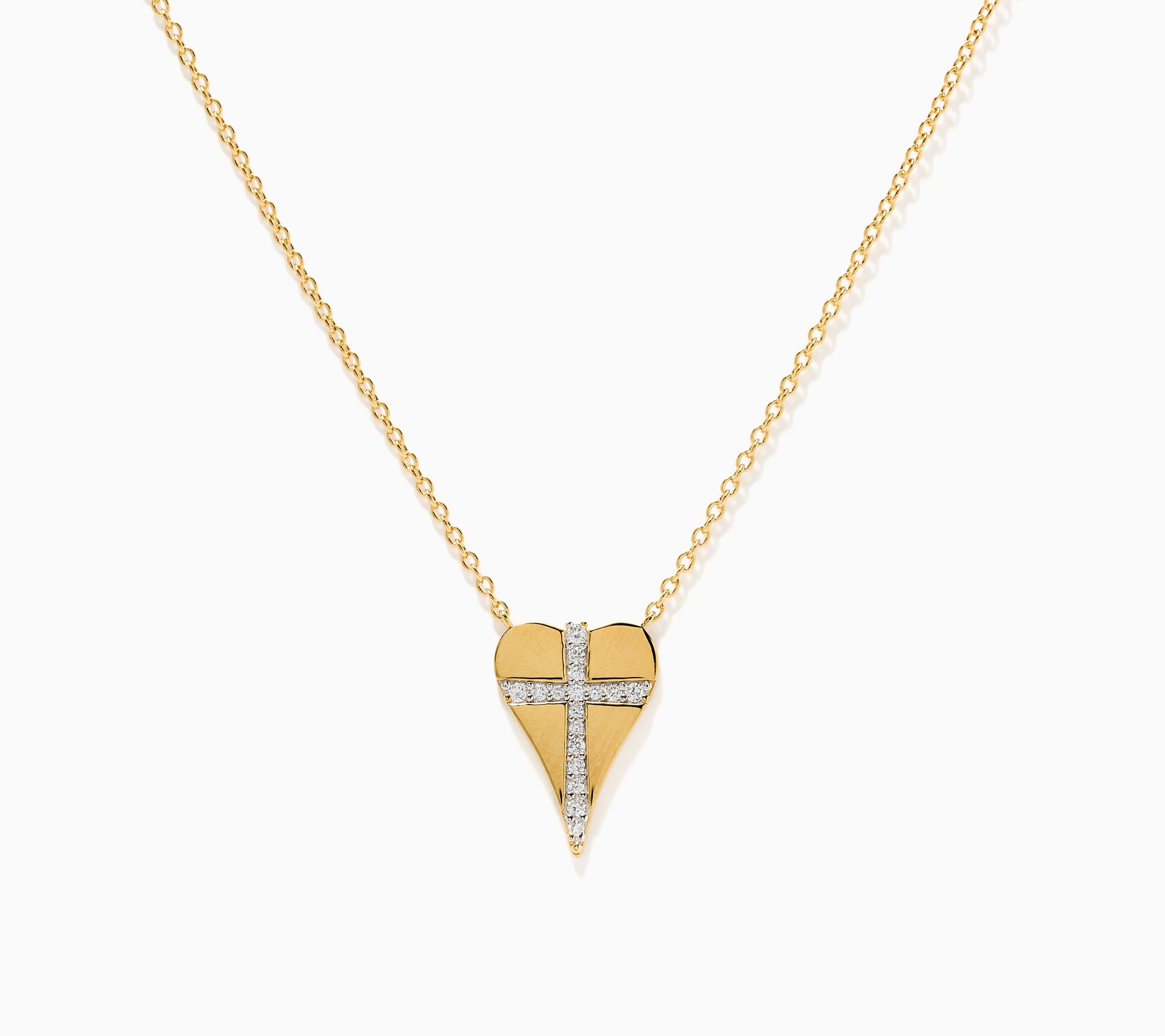 JEN by Jennifer Miller Lab Diamond Motif Heart Necklace, 14K Plated