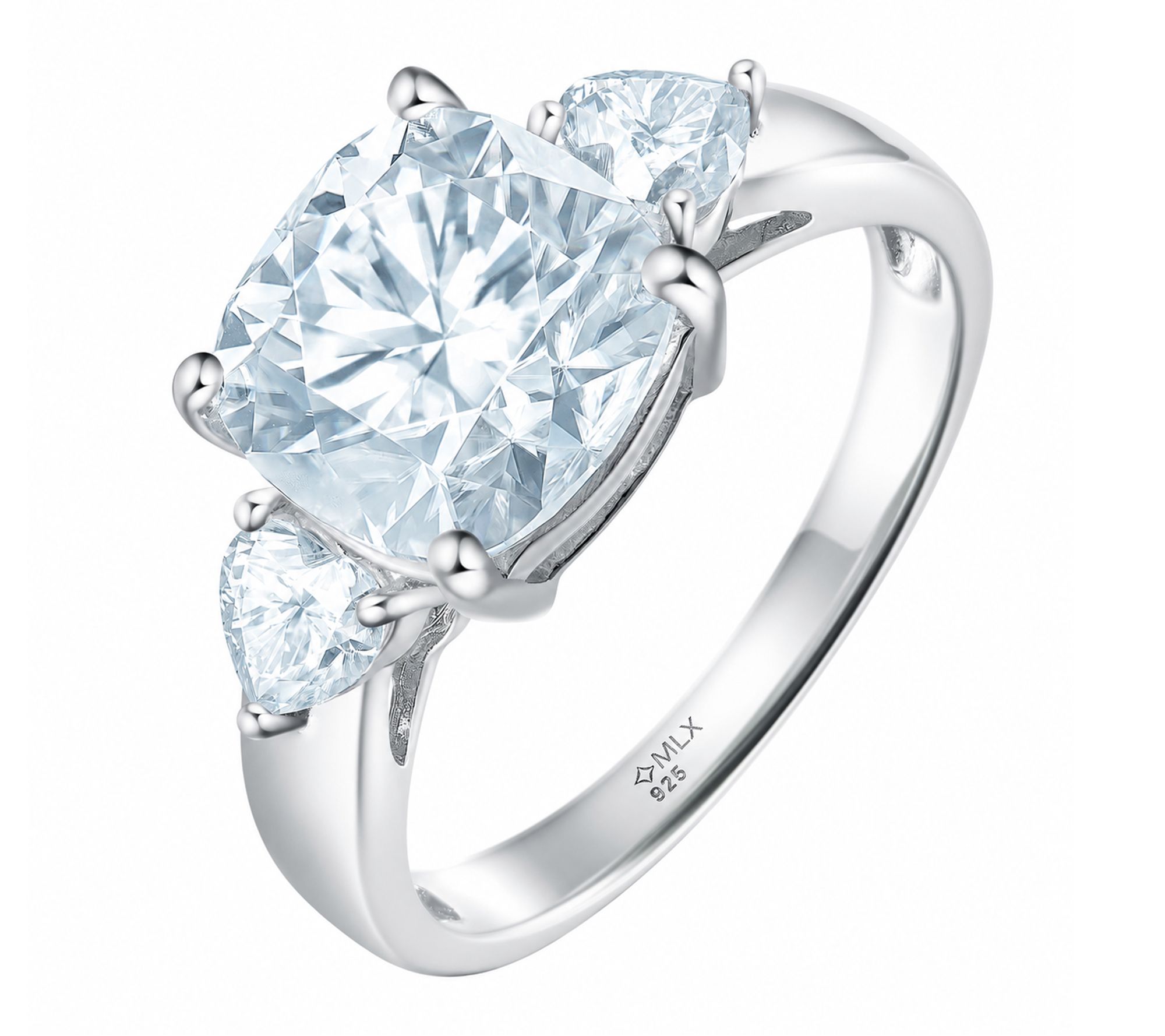 Moissanite Luxe 3.75 cttw 3-Stone Ring, Sterling Silver