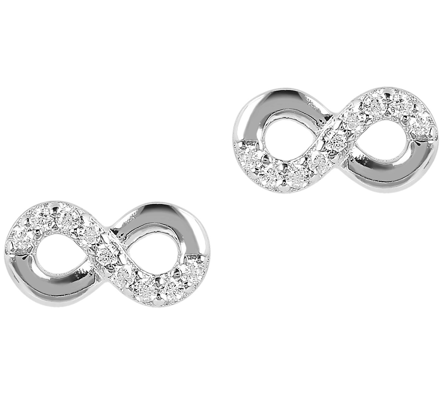 Diamonique Infinity Symbol Stud Earrings, Sterling Silver