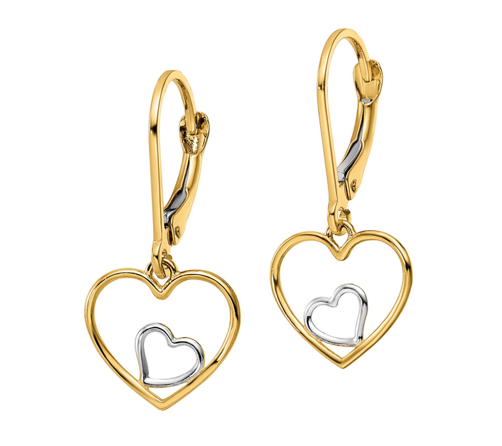 14K Two-Tone Dangle Earrings 001-425-01523 - Gold Earrings, Harris Jeweler