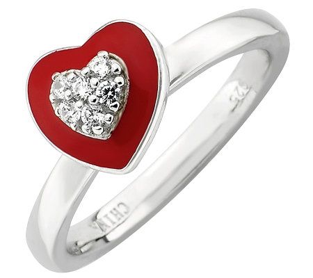 Simply Stacks Sterling Polished Red Epoxy Enamel Heart Ring - Page 1 ...