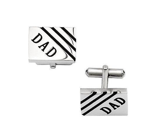 Steel By Design Men's "DAD" Rectangle Cuf f Links