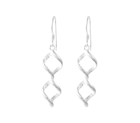 Sterling Polished Twisted Coil Dangle Earrings