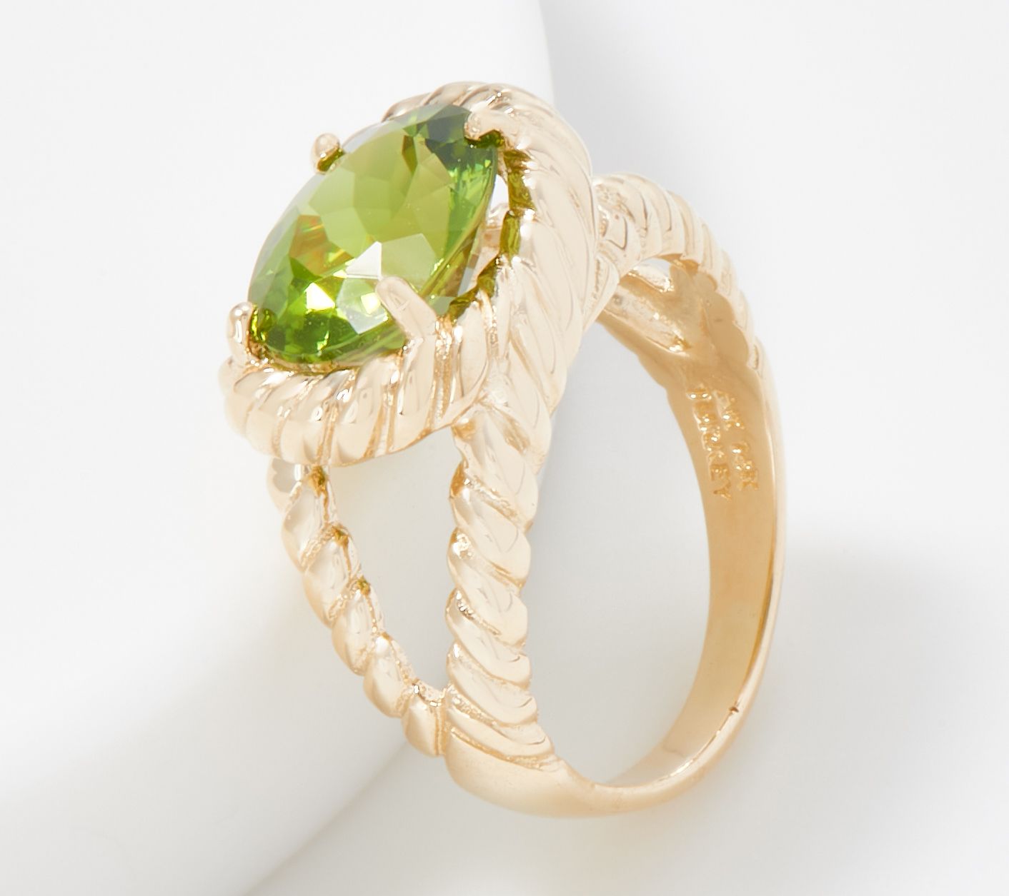  14K Gold East-West Gemstone Ring with Rope Detailing - J363328
