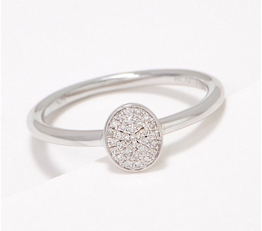 Affinity Sterling Silver Tiny Oval Diamond Ring