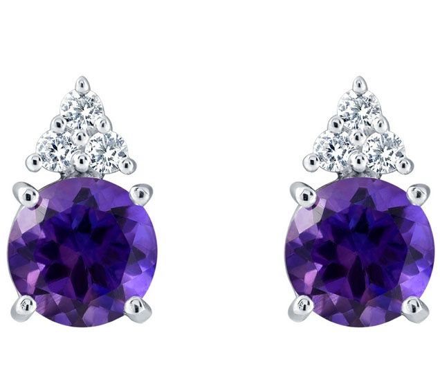 Sterling Silver Round Gemstone or Cultured Pearl Earrings