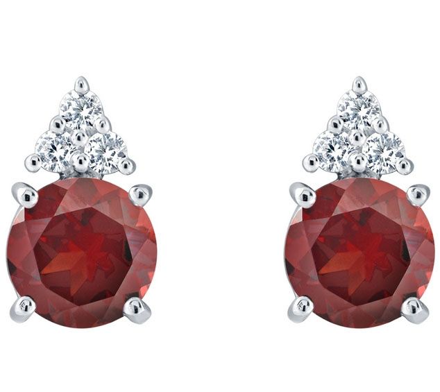 Sterling Silver Round Gemstone or Cultured Pearl Earrings