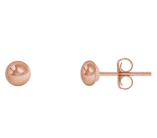 14K Gold 4mm Polished Button Ball Stud Earrings