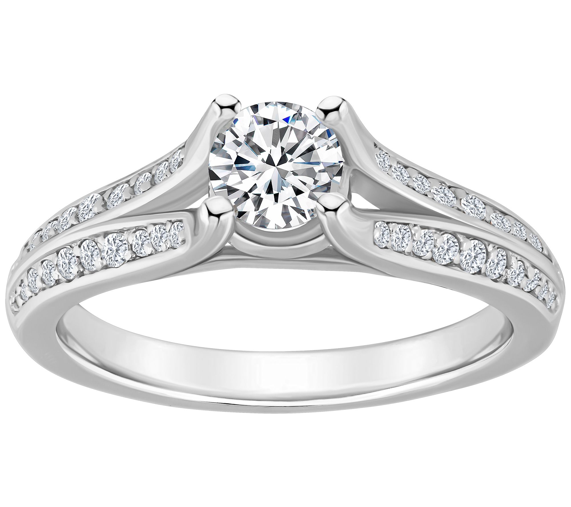 Affinity 0.70 cttw Diamond Split Shank Engageme nt Ring, 14K
