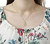 Italian Silver 18K Plated Girl Initial w/ Paperclip Link Chain, 2 of 2