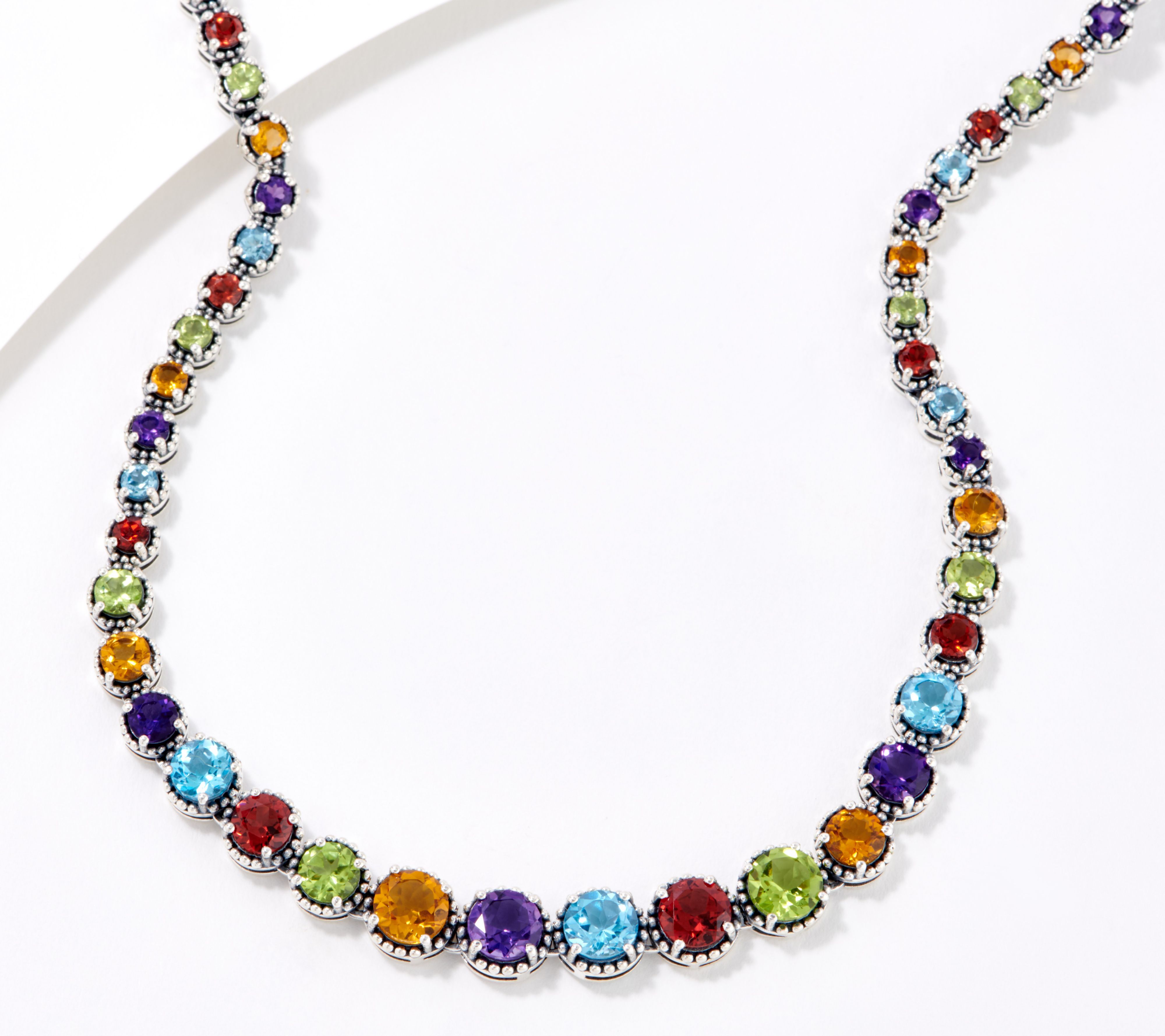 Artisan Crafted Gemstone Tennis Necklace, Sterling Silver - QVC.com