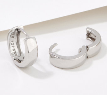 Silver Style Huggie Hoop Earrings, Sterling Silver - J406128