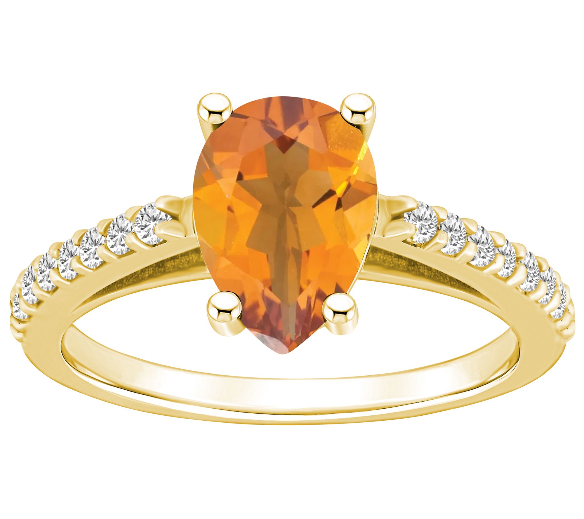 Affinity Gems Pear Gemstone & Diamond Ring, 14K Gold