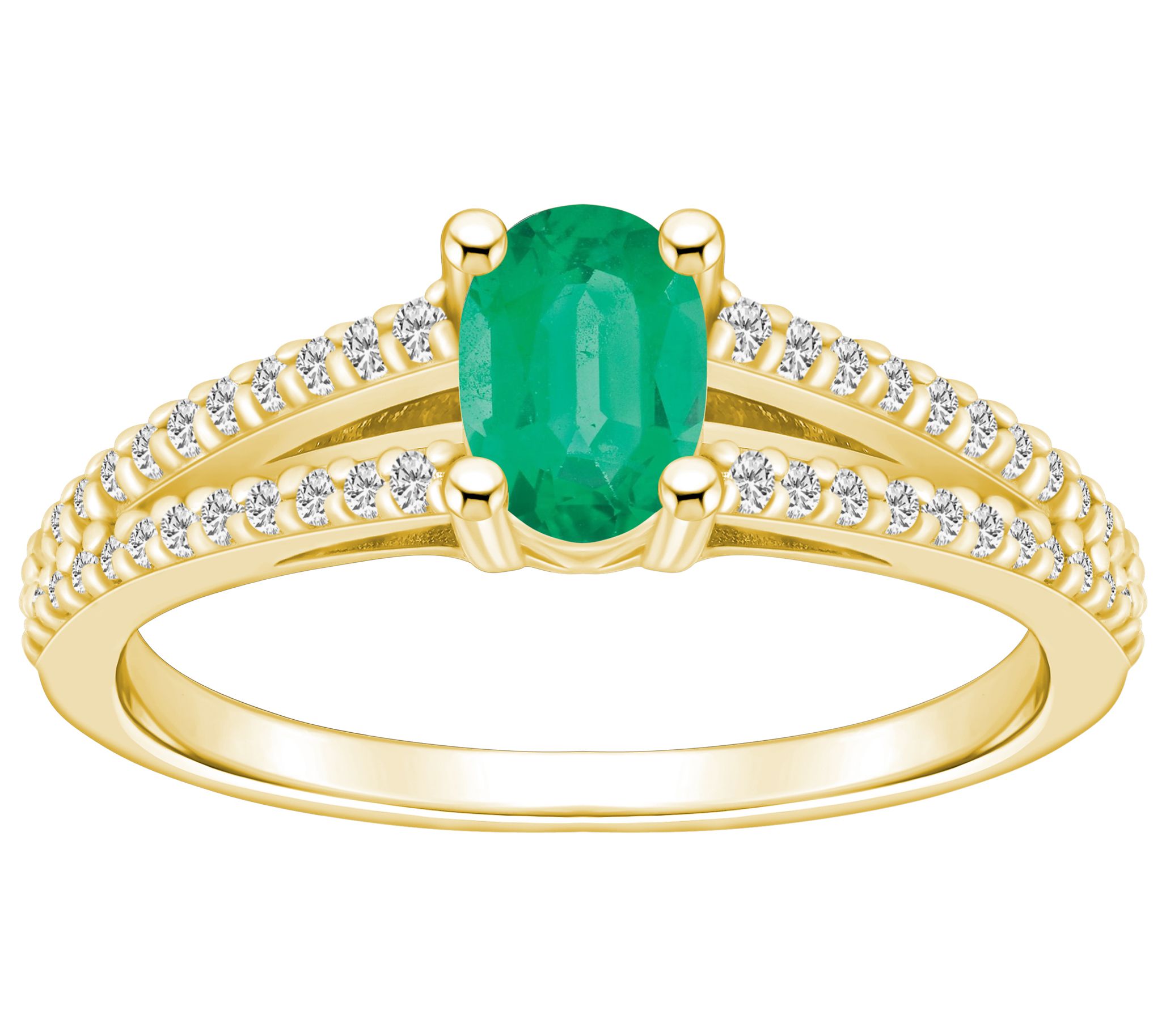 Affinity Gems 14K Gold Oval Gemstone 0.20 cttw Diamond Ring