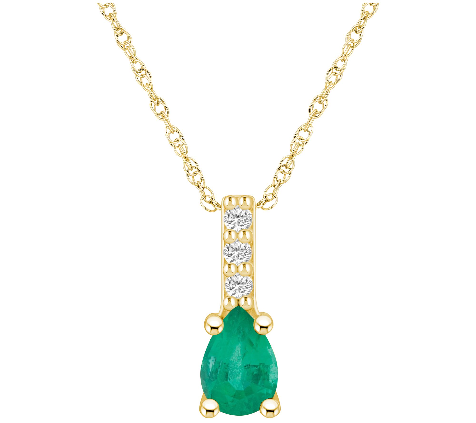 Affinity Gems Pear 14K Gold Gemstone & Diamond Pendant