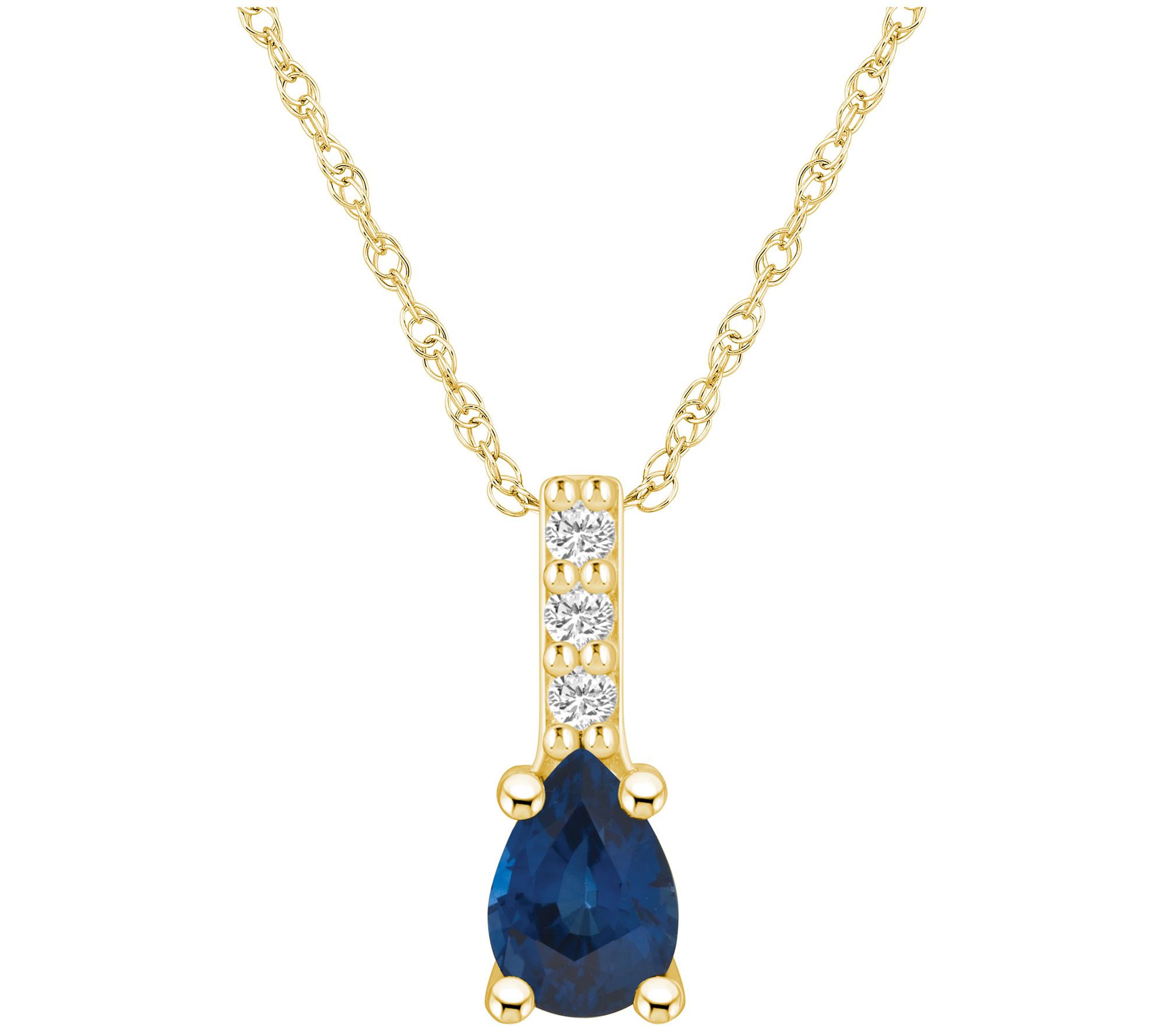 Affinity Gems Pear 14K Gold Gemstone & Diamond Pendant