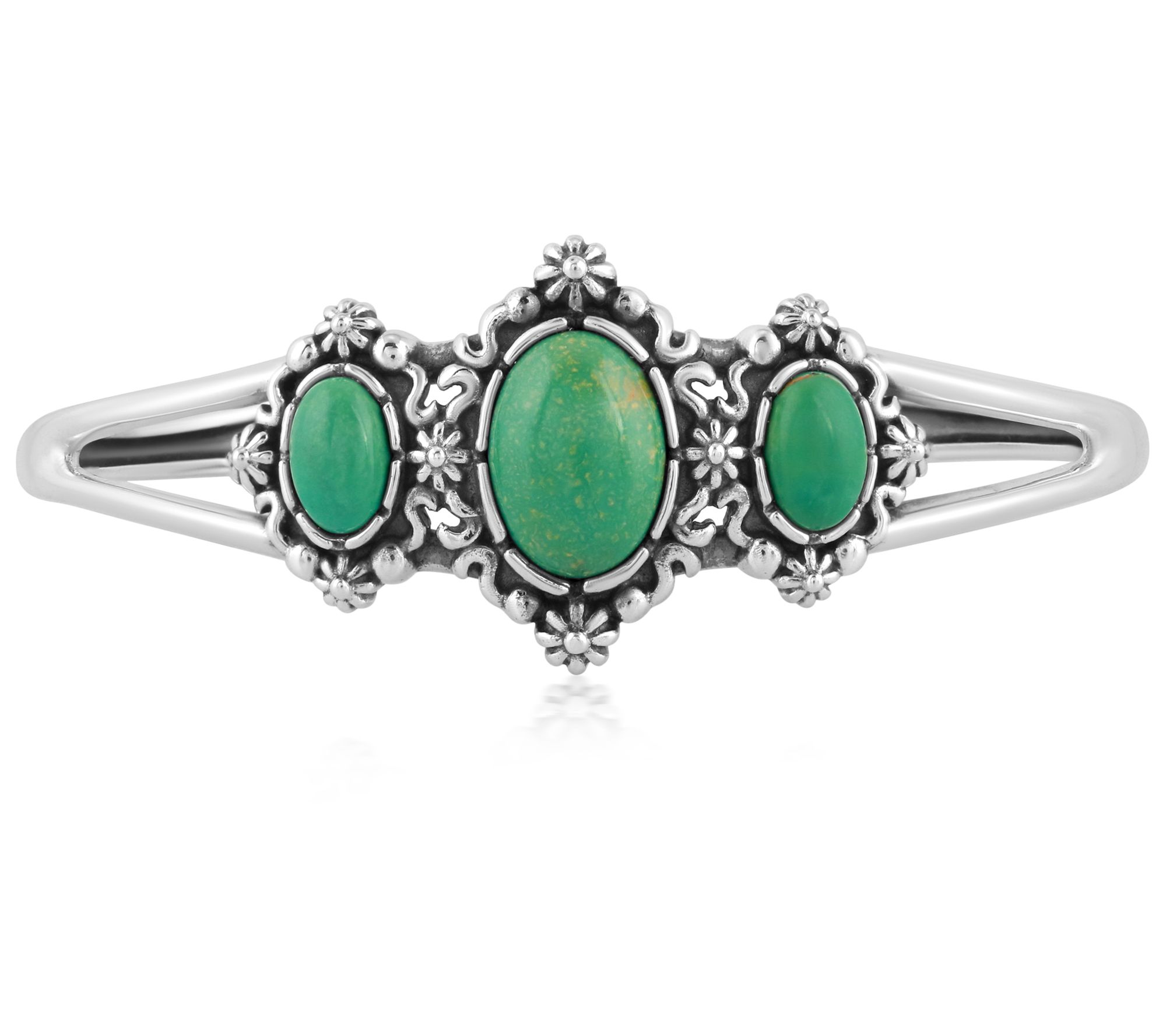 American West Sterling Silver Oval Gemstone Cuff