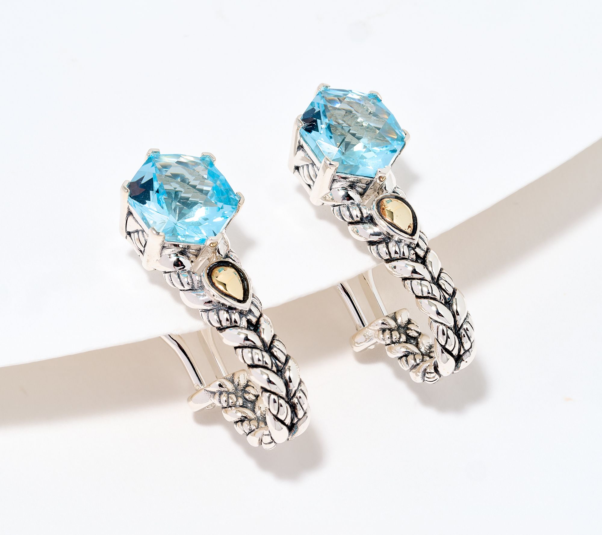 JAI Sterling Silver & 14K Gold Sukhothai Gem Earrings