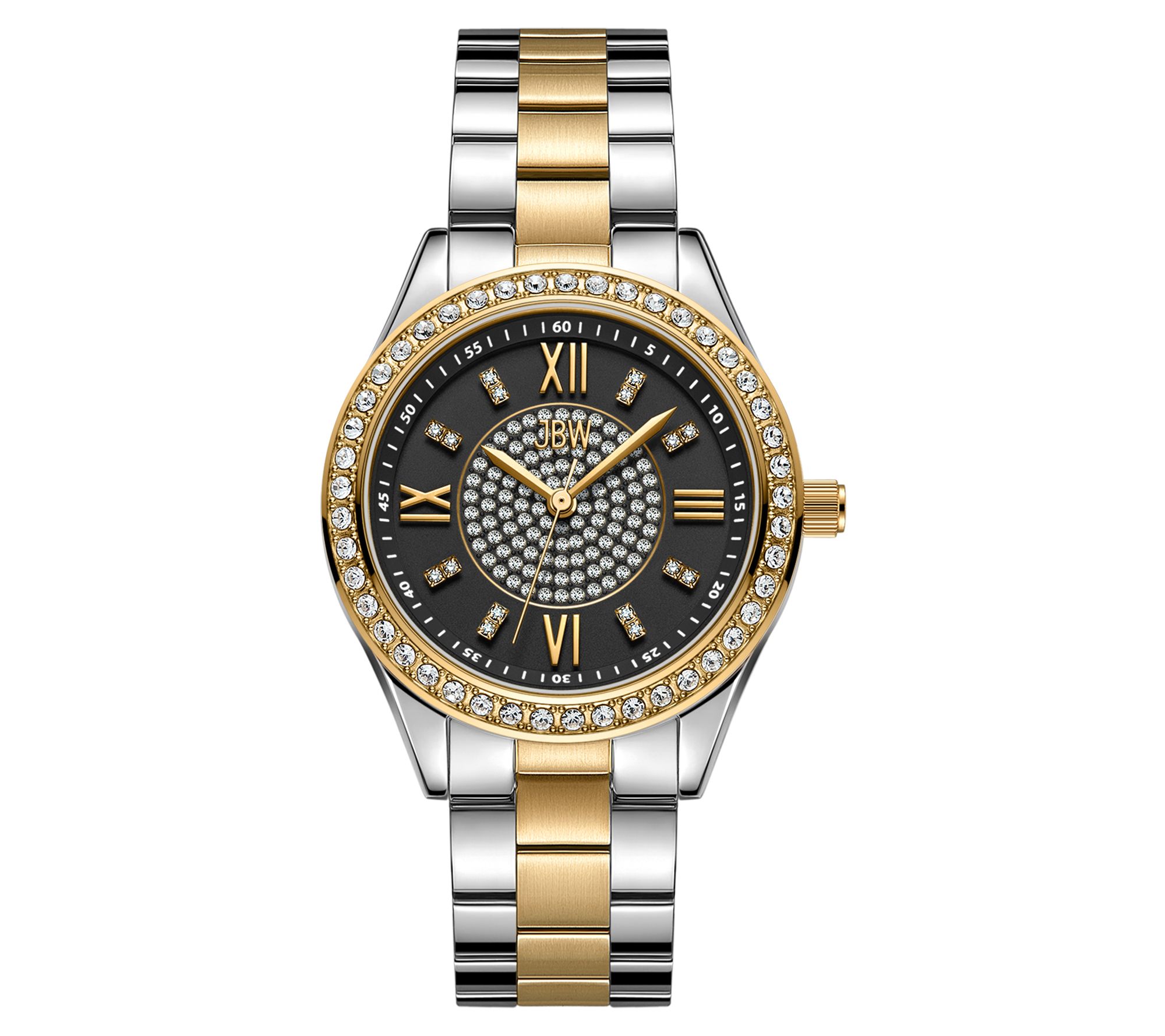 JBW Women's Mondrian Two-Tone Black Dial Diamon d Watch