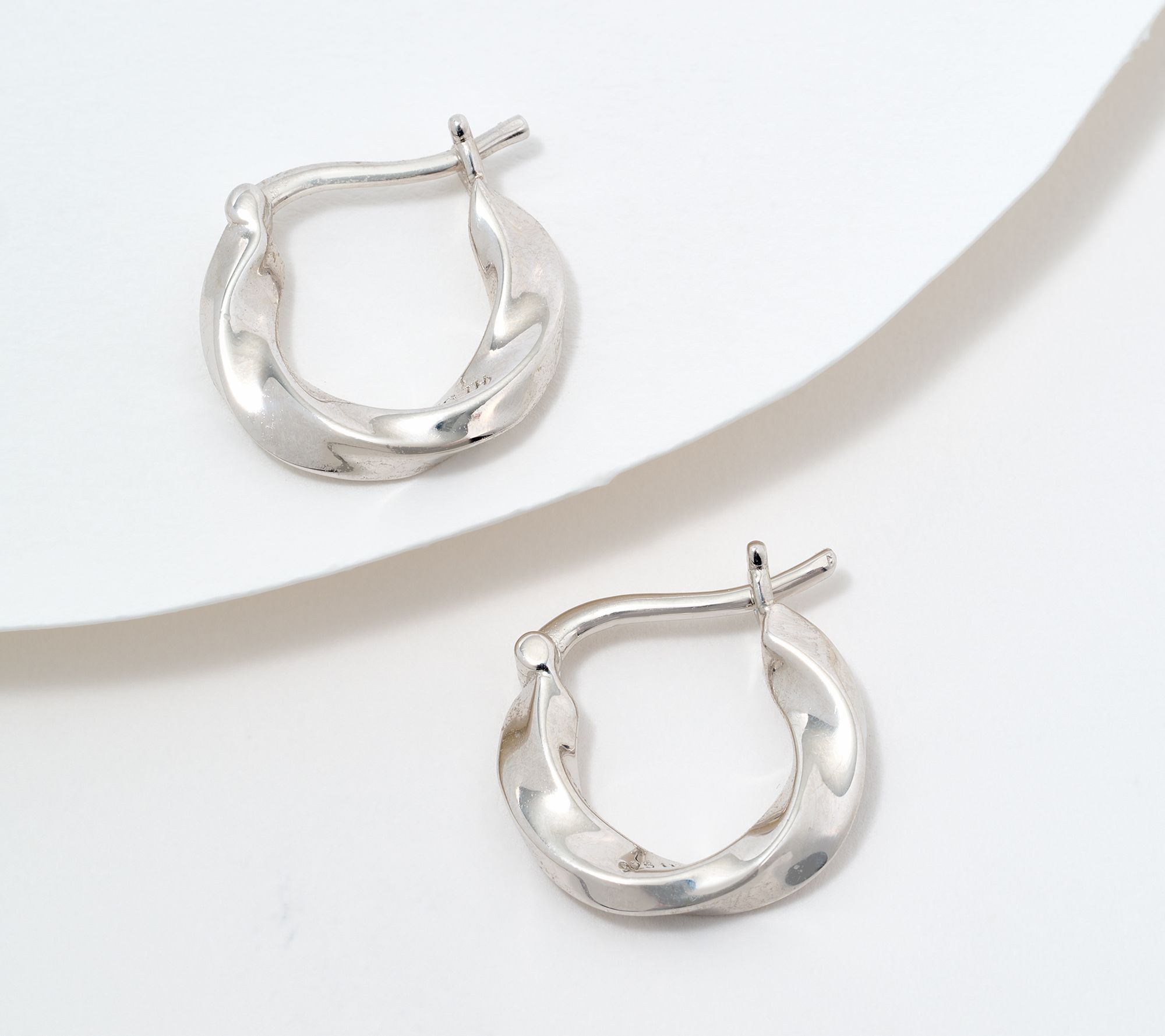  Christian James by Scott Grimes Sterling Silver 1/2" Ripple Hoop Earrings