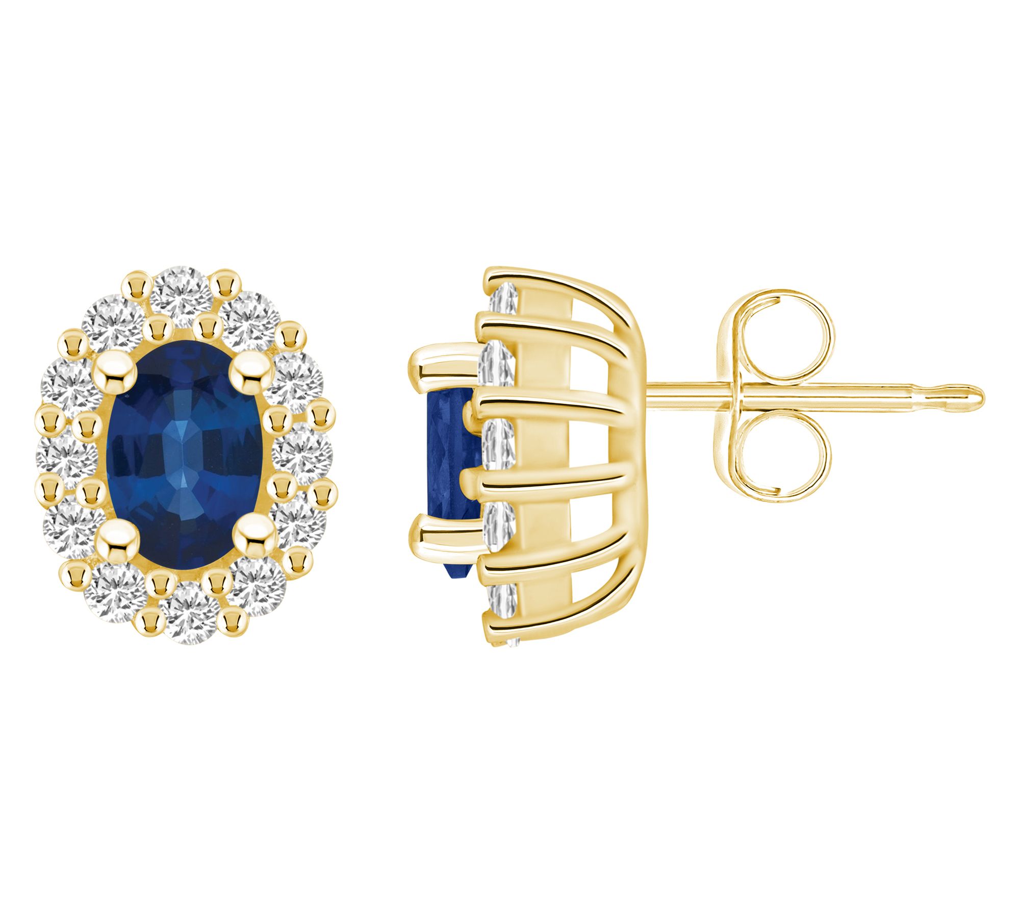 Affinity Gems Oval Gemstone & 0.45 cttw DiamondEarrings, 14K