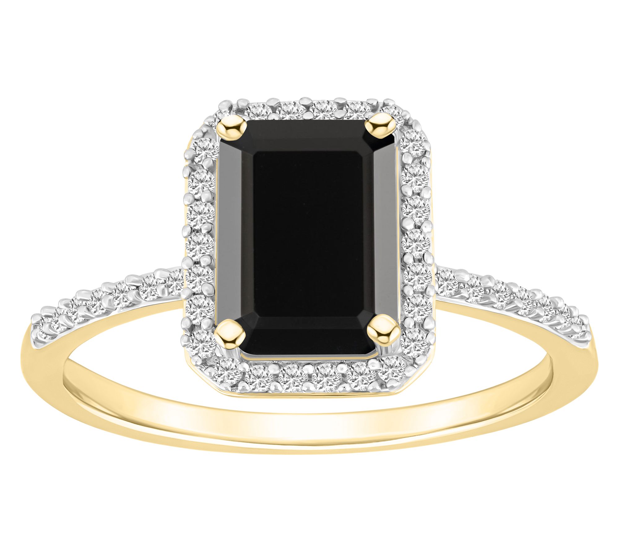 Affinity Gems Emerald Cut Gemstone Halo Ring, 10K Gold