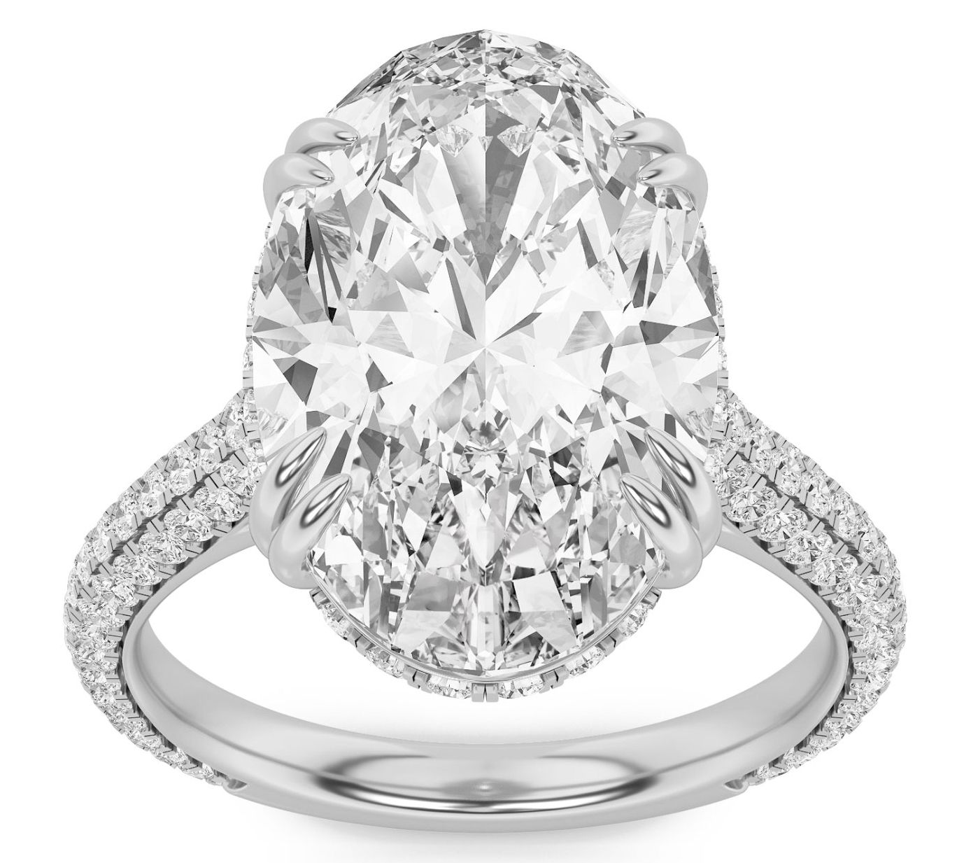 Fire Light 7.00 cttw Lab Grown Diamond Oval CutRing, 14K Gold
