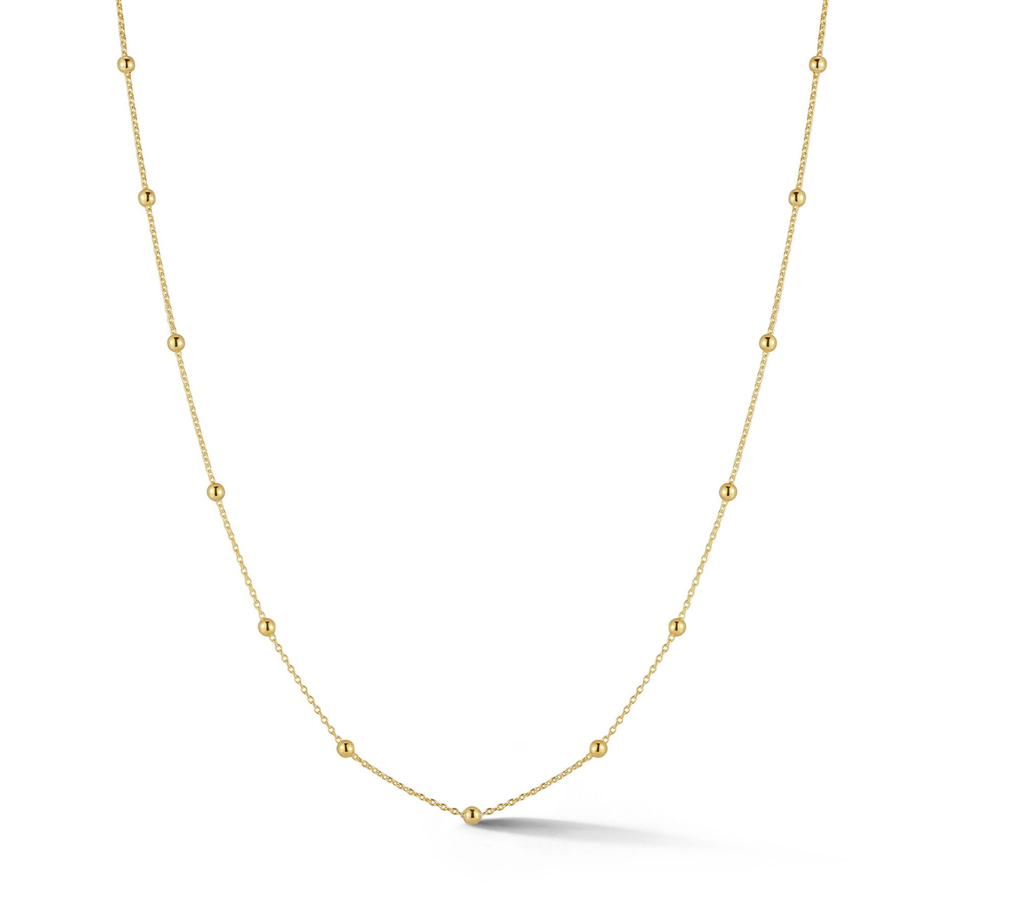 Italian Silver 2mm Ball 16" Chain Necklace, Sterling