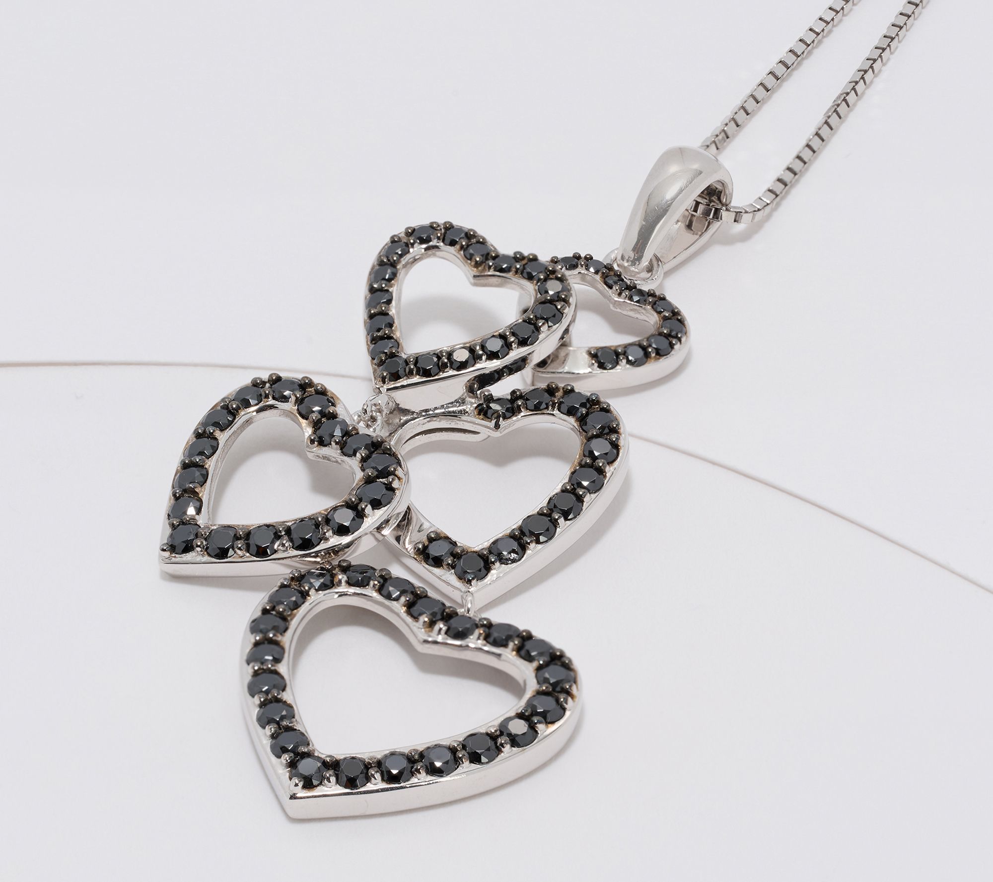 Diamonique x Kathy Levine Color Hearty Party Necklace, Sterl