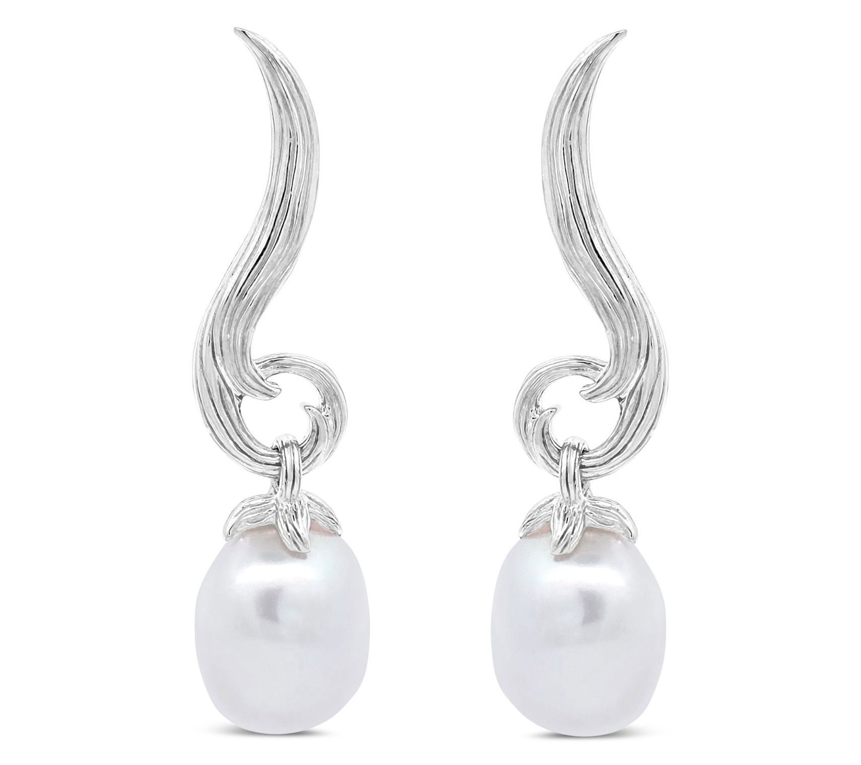 Ariva 18K Gold Clad Silk Cultured Pearl Drop Earrings