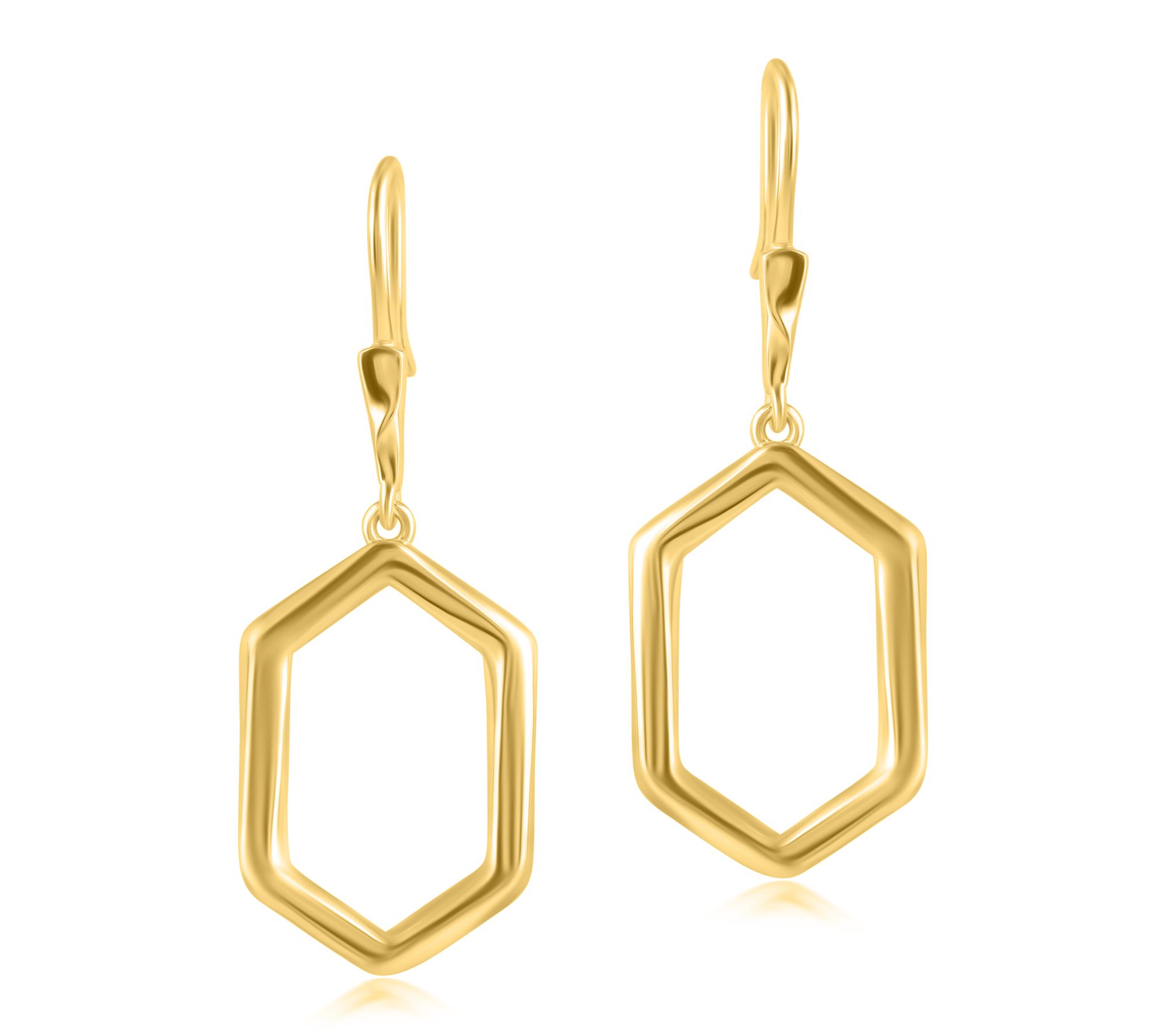 Christian James 14K Gold Clad 1-1/2" GeometricDangle Earrings