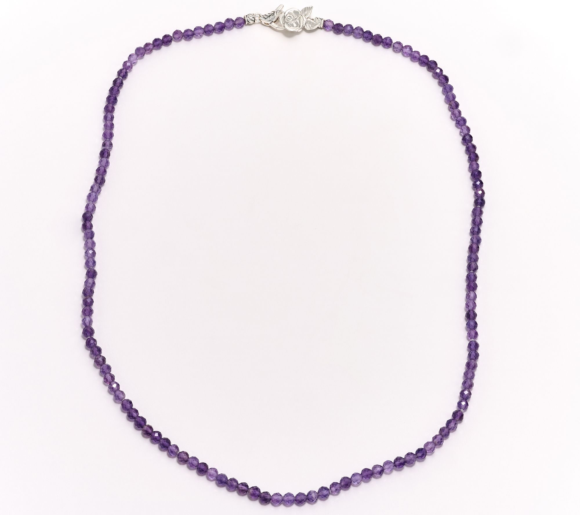 Third Person Sterling Silver Gemstone Bead Rose 24" Necklace