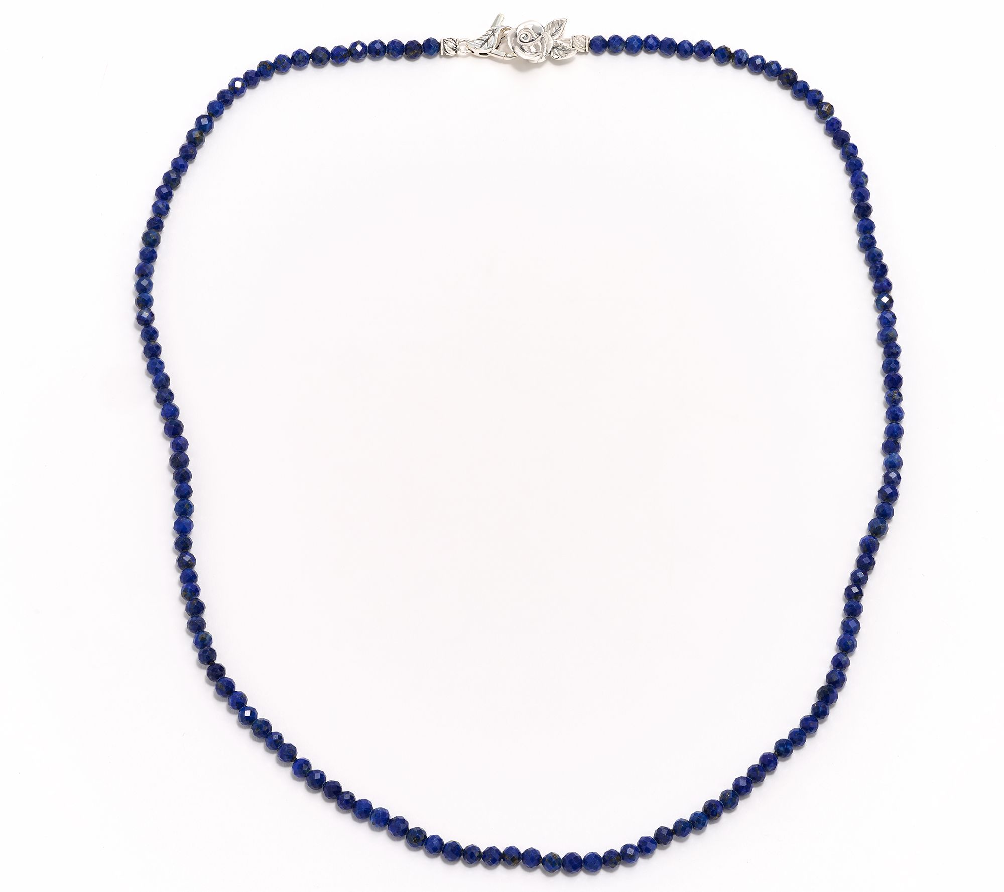 Third Person Sterling Silver Gemstone Bead Rose 24" Necklace