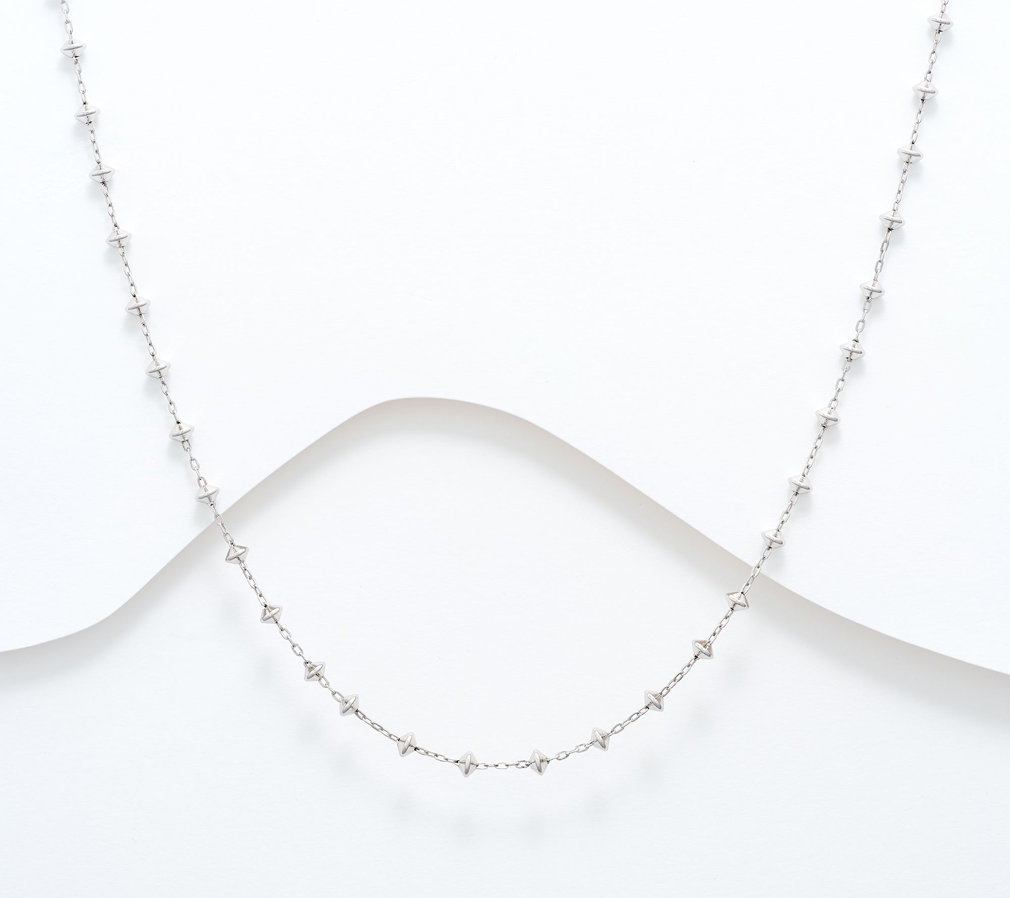 David Markstein Silver Premiere Pyramid Beads 17" + 3" Necklace