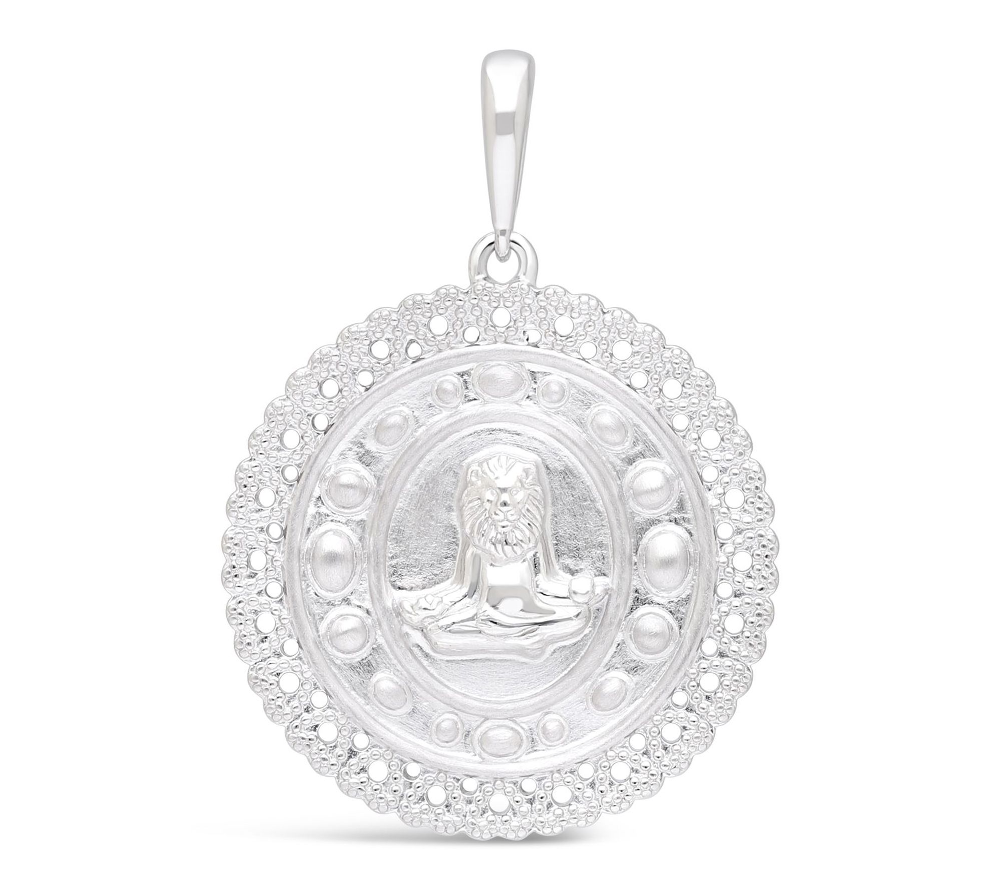 Goddaughters Sterling Silver Zen Lion Medallion