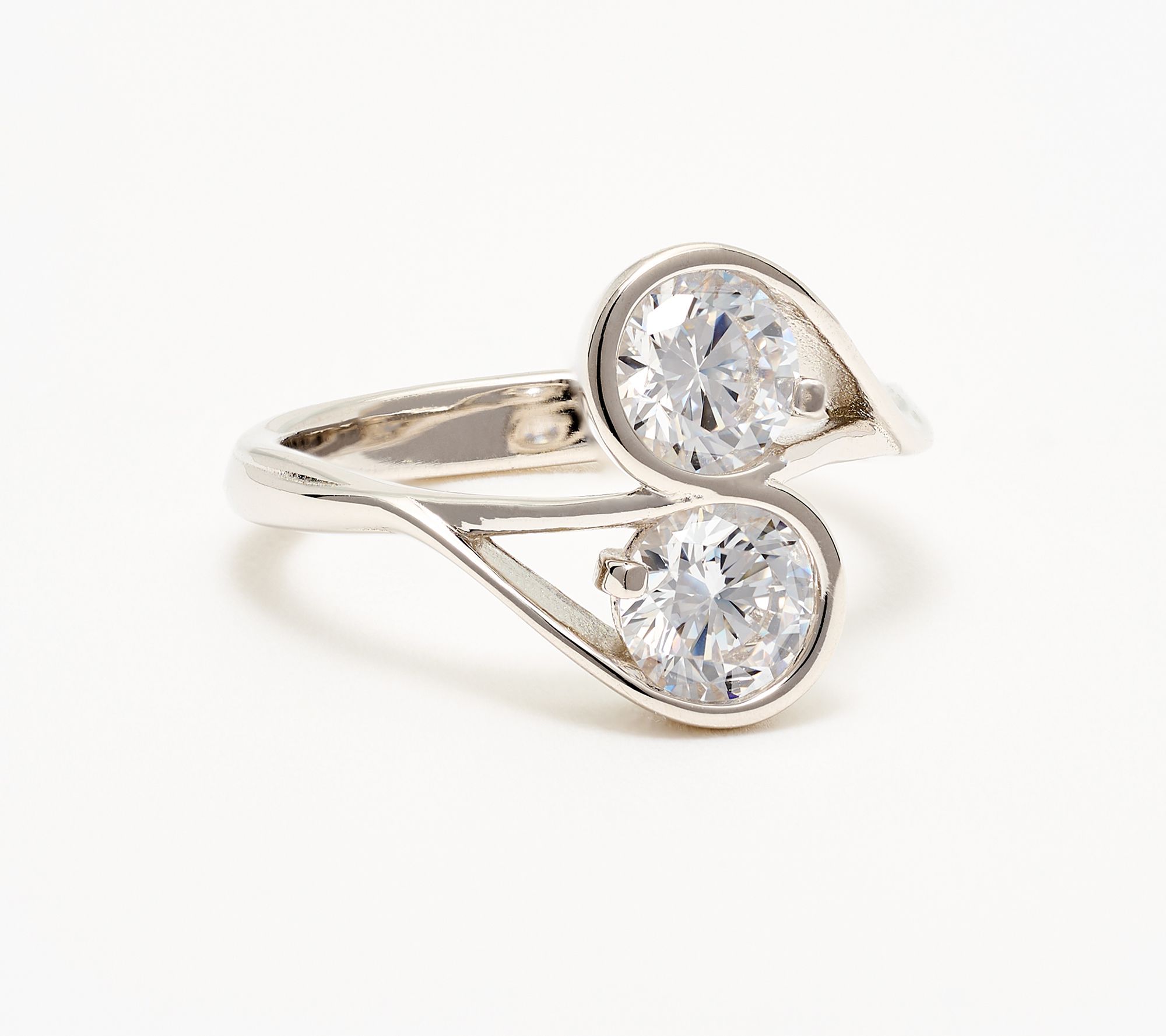 Diamonique Italia Love Embrace Ring, Sterling Silver