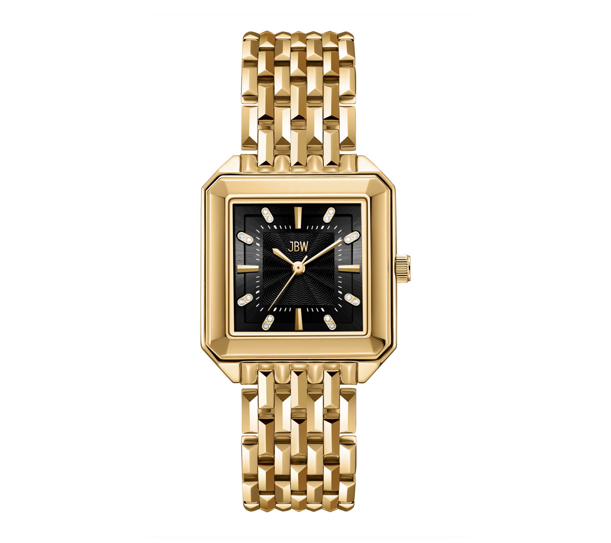 JBW Women's Astra 18K Gold Plated Crystal BlackDial Watch