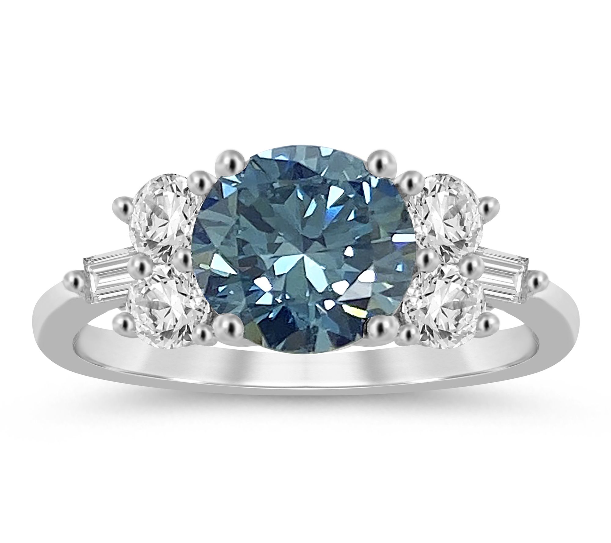 Fire Light 1.75 cttw Blue Lab Grown Diamond Ring, 14K Gold