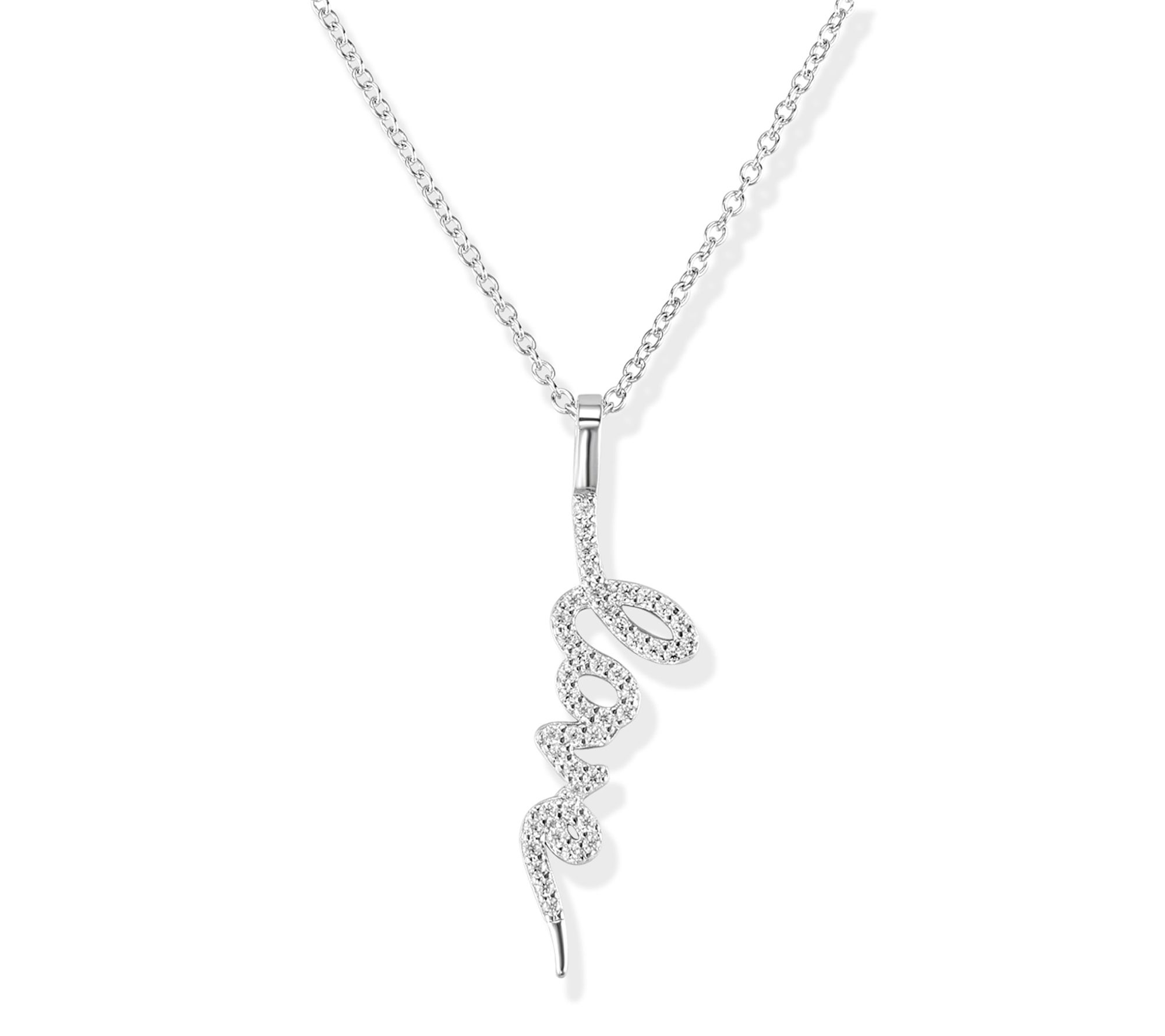 Diamonique x Kathy Levine Love Necklace, Sterling Silver