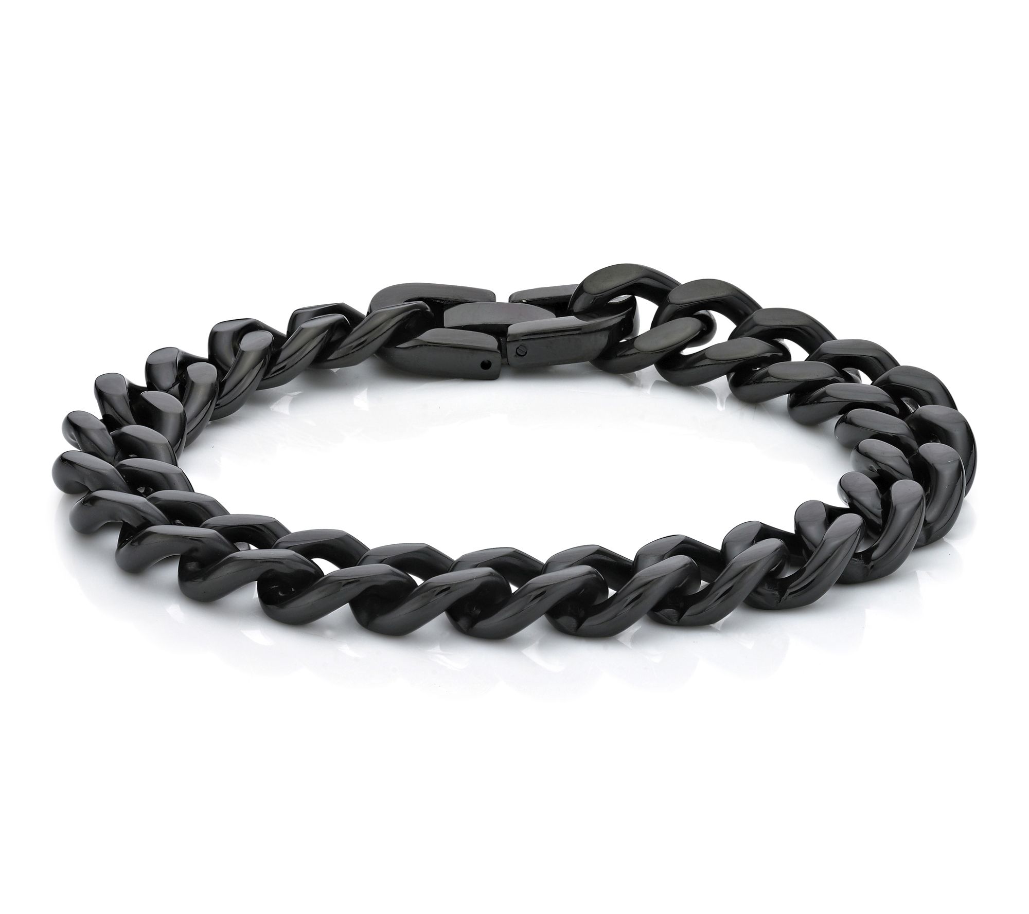 LYNX Men's Stainless Steel Bold Curb Link Bracelet