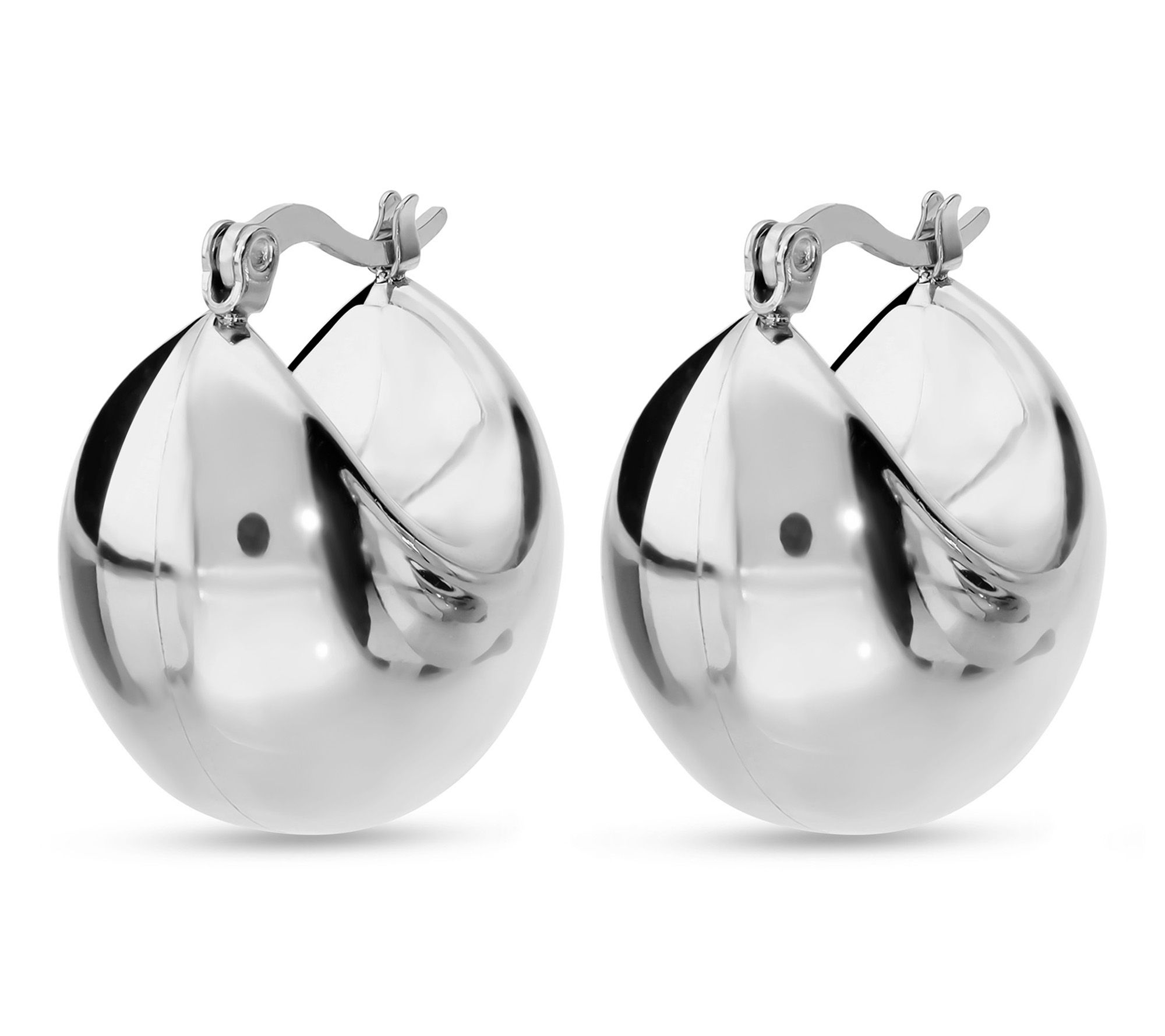 Steel by Design Polished Thick Huggie Hoop Earrings